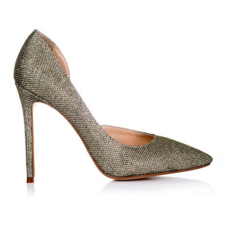 Pantofi stiletto dama de piele Cuty gold K10