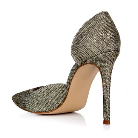 Pantofi stiletto dama de piele Cuty gold K10 - imagine 3