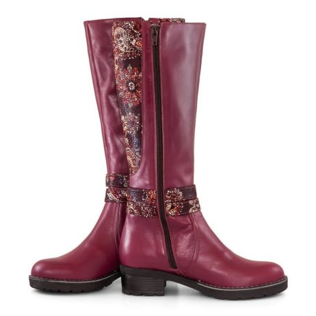 Cizme piele C15 flori - imagine 4