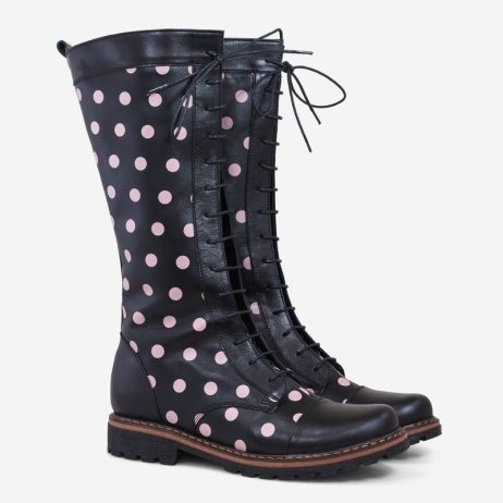 Cizme piele cu siret sau buline - imagine 4