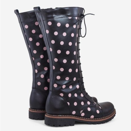 Cizme piele cu siret sau buline - imagine 3