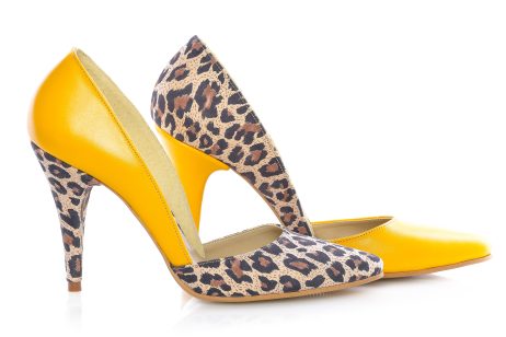 Pantofi stiletto dama piele naturala H1g animal print - imagine 6