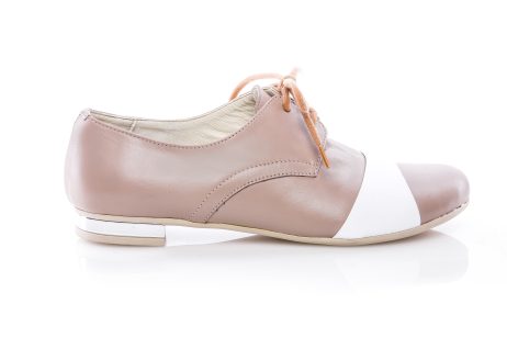 oxford shoe femei din piele naturala cappucino