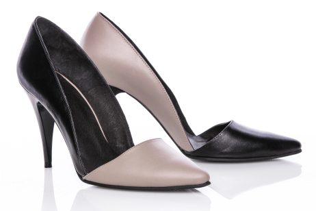 Pantofi stiletto dama piele naturala H1 Duo - imagine 4