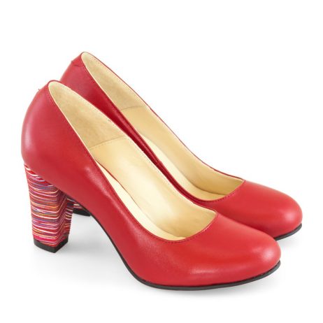 Pantofi dama de piele cu toc Stripes C22r - imagine 2