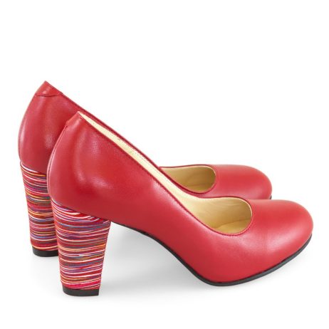 Pantofi dama de piele cu toc Stripes C22r - imagine 5