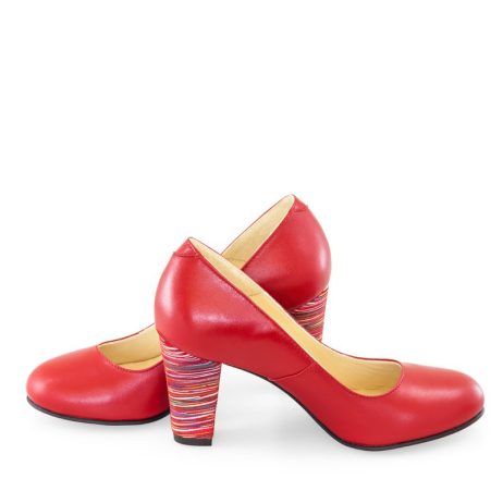 Pantofi dama de piele cu toc Stripes C22r - imagine 4