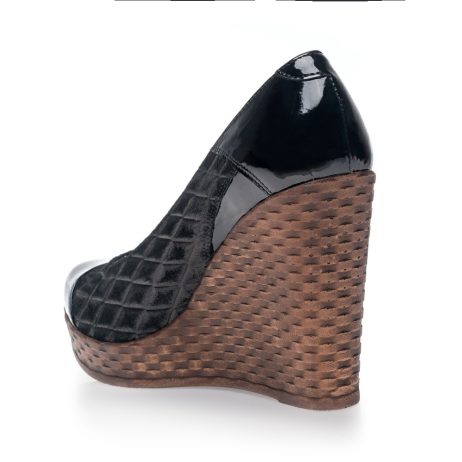 Pantofi piele cu platforma Eva Negru V1 - orice culoare - imagine 3