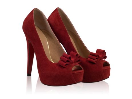 Pantofi dama de piele Ilo cu fundita M60r - imagine 2