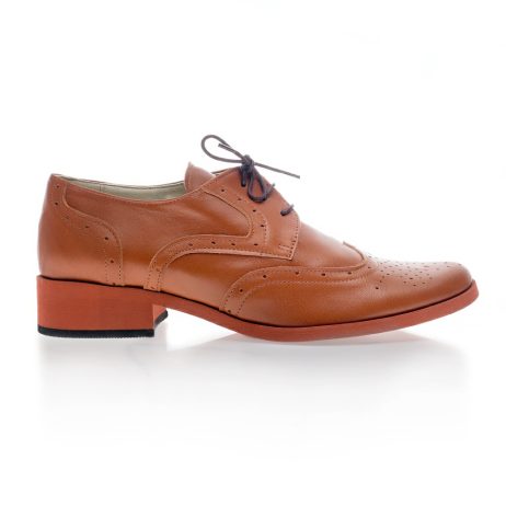 pantofi oxford femei caramiziu