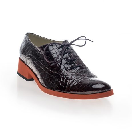 Pantofi oxford dama W12 croco - imagine 3