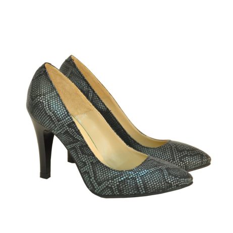 Pantofi stiletto dama de piele Snake C17d - imagine 3
