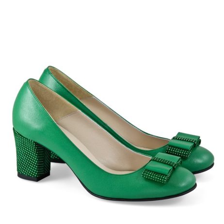 Pantofi dama de piele cu fundita C20v PE STOC masura 40.5 - imagine 2