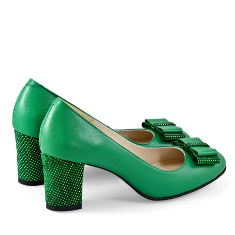 Pantofi dama de piele cu fundita C20v PE STOC masura 40.5 - imagine 5
