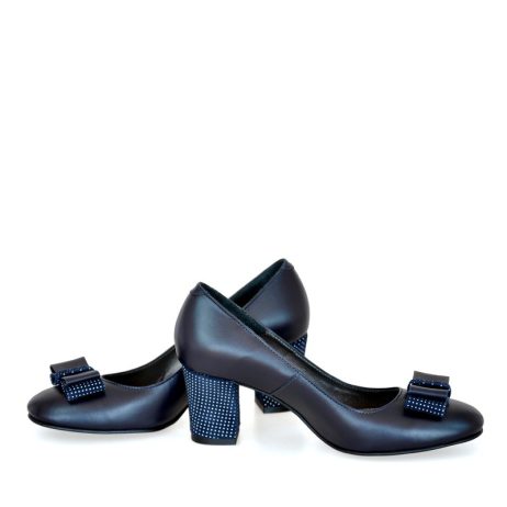 Pantofi dama de piele cu fundita C20b - imagine 6