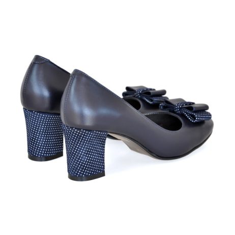 Pantofi dama de piele cu fundita C20b - imagine 3
