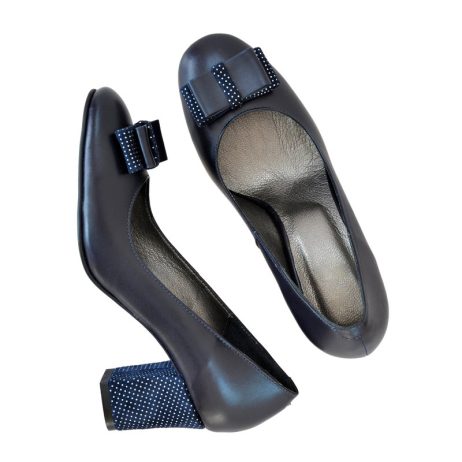 Pantofi dama de piele cu fundita C20b - imagine 5