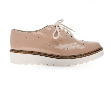 oxford shoes femei lac nude