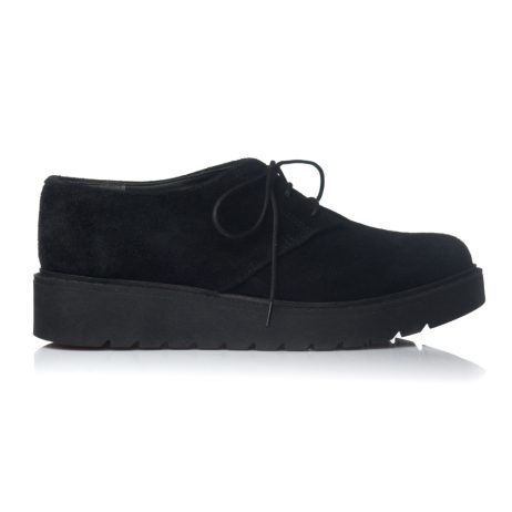 papuci oxford dama piele intoarsa negru
