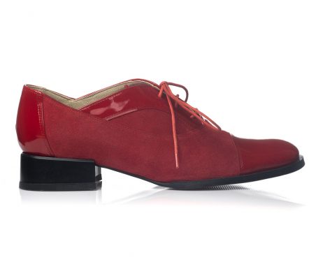 pantofi oxford shoes pe comanda piele naturala rosu