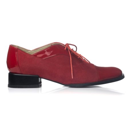 pantofi oxford shoes pe comanda piele naturala rosu