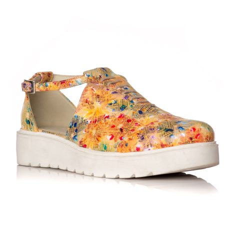 Pantofi oxford dama W21 multicolor decupati - imagine 2