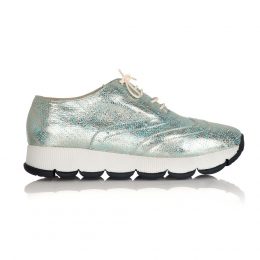 pantofi sport dama din piele naturala argintii