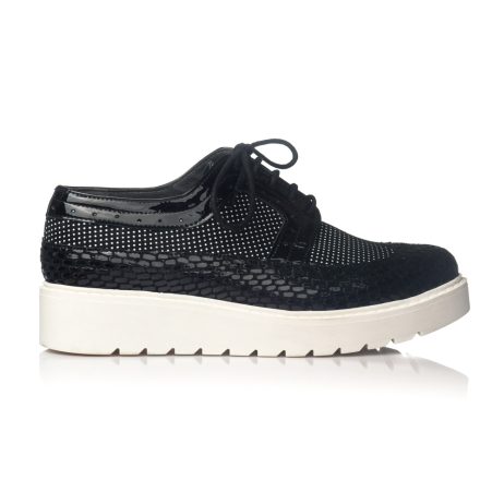 papuci oxford dama piele negru