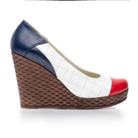 Pantofi piele cu platforma Eva Alb V1 - orice culoare - imagine 3