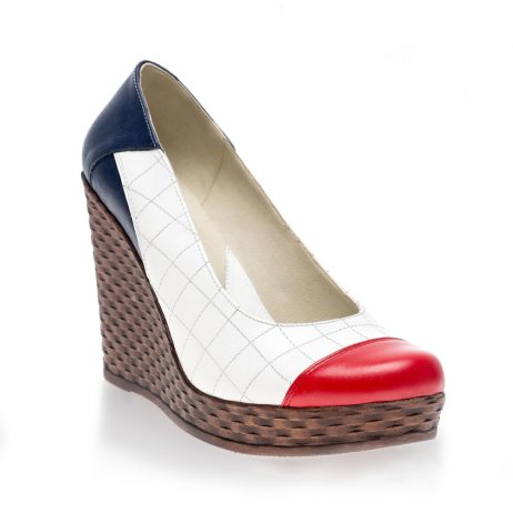 Pantofi piele cu platforma Eva Alb V1 - orice culoare