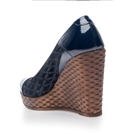 Pantofi piele cu platforma Eva Bleumarin V1 - orice culoare - imagine 3