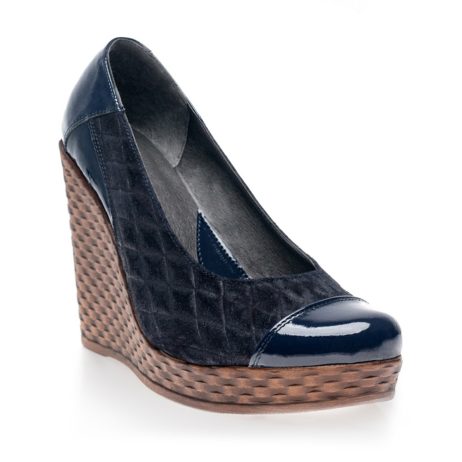 Pantofi piele cu platforma Eva Bleumarin V1 - orice culoare