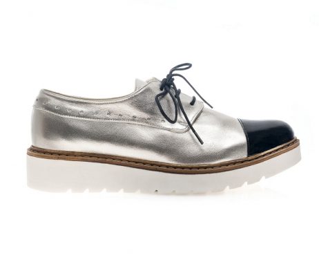 pantofi oxford femei argintii