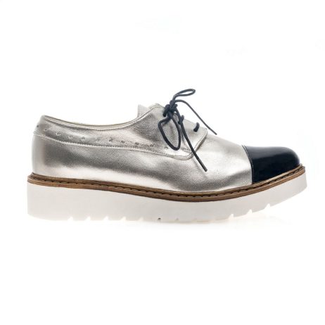 pantofi oxford femei argintii