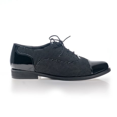 pantofi talpa joasa femei piele naturala buline