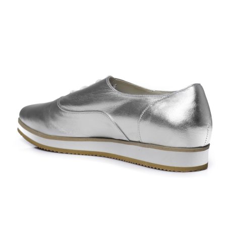 Pantofi oxford dama E1 silver - imagine 2