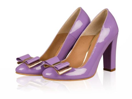 Pantofi dama de piele cu funda Past M1lila - imagine 3