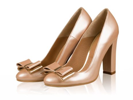 Pantofi dama de piele cu funda Past M1roze - imagine 3