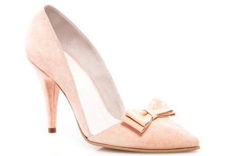 Pantofi stiletto dama de piele cu fundita H2 - imagine 2