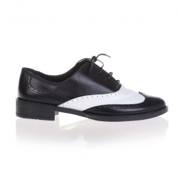 pantofi la command tip oxford shoes alb negru