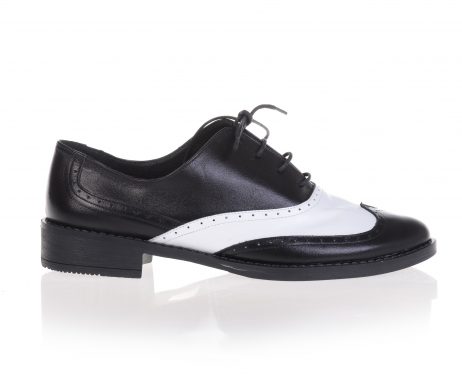 pantofi la command tip oxford shoes alb negru