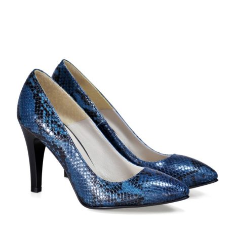 Pantofi stiletto dama de piele Snake C17a - imagine 5