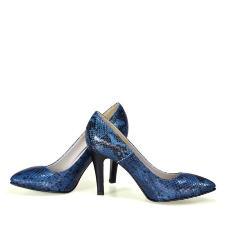 Pantofi stiletto dama de piele Snake C17a - imagine 3