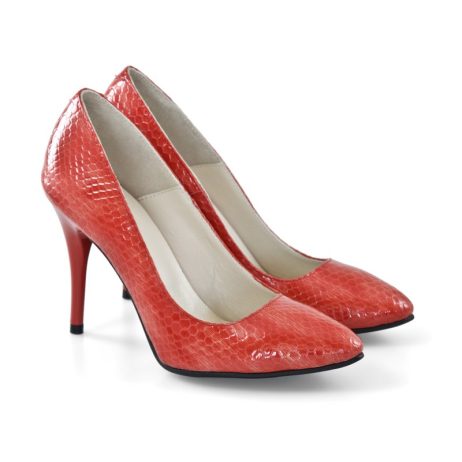 Pantofi stiletto dama de piele Snake C24 - imagine 4
