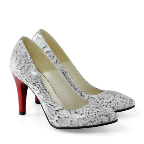 Pantofi stiletto dama de piele Snake C17g - imagine 3