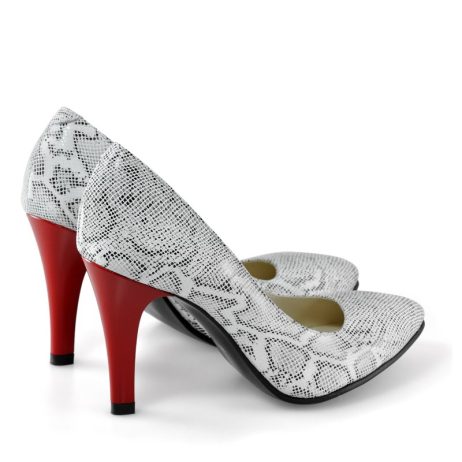 Pantofi stiletto dama de piele Snake C17g - imagine 2