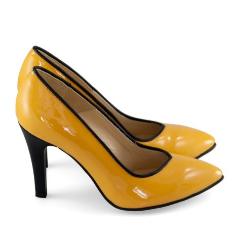 pantofi stiletto piele naturala lacuita