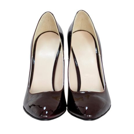 Pantofi stiletto dama de piele lacuita C17b - imagine 3