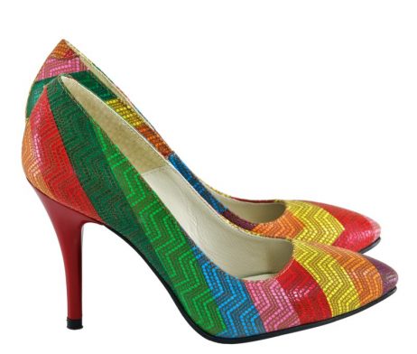 pantofi stiletto piele naturala incaltaminte la comanda pantofi multicolori