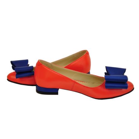 Balerini piele dama cu funda C1 c - imagine 3
